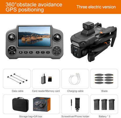 Drones with Camera for Adults 4K, Under 249g Foldable Quadcopter, 8k Camera Drone with large screen controler and GPS Auto Return, Follow Me, Easy for Beginners,3 batteries (Dark Gray)
