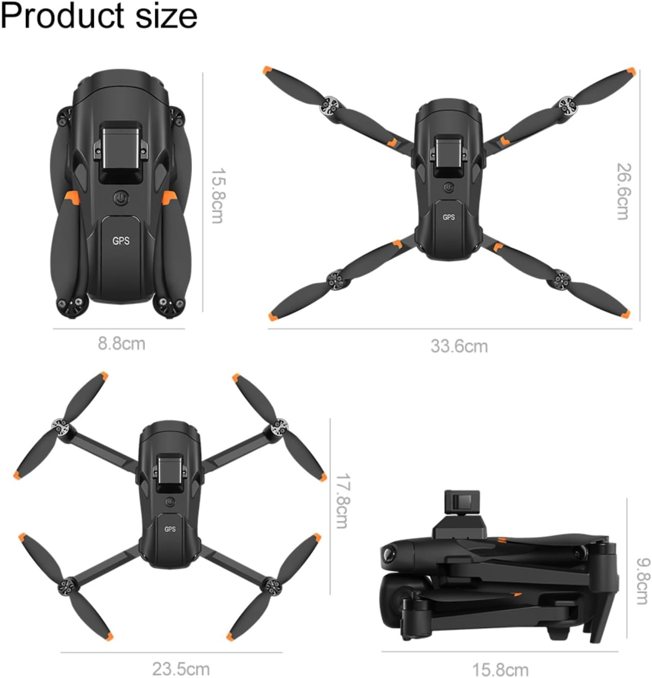 Drones with Camera for Adults 4K, Under 249g Foldable Quadcopter, 8k Camera Drone with large screen controler and GPS Auto Return, Follow Me, Easy for Beginners,3 batteries (Dark Gray)