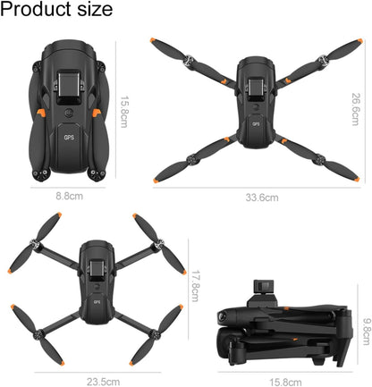 Drones with Camera for Adults 4K, Under 249g Foldable Quadcopter, 8k Camera Drone with large screen controler and GPS Auto Return, Follow Me, Easy for Beginners,3 batteries (Dark Gray)