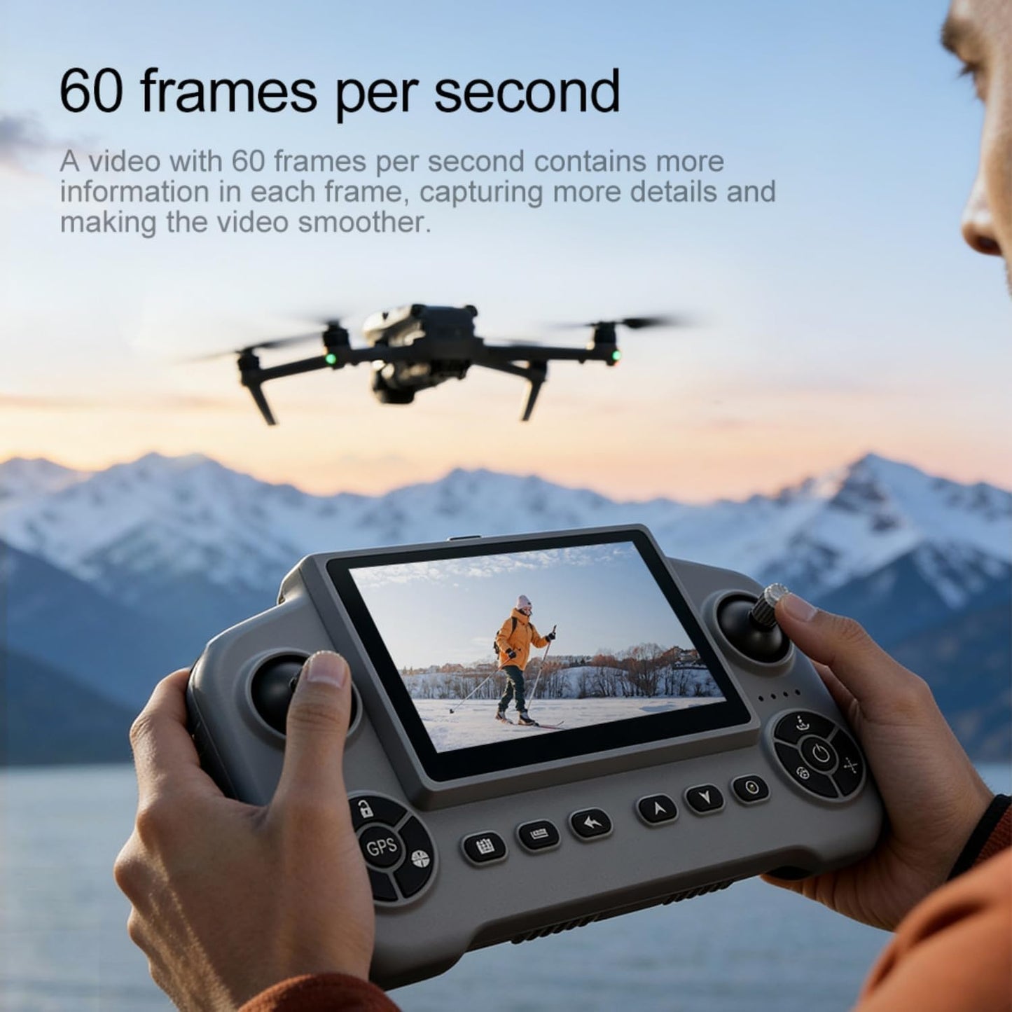 Drones with Camera for Adults 4K, Under 249g Foldable Quadcopter, 8k Camera Drone with large screen controler and GPS Auto Return, Follow Me, Easy for Beginners,3 batteries (Dark Gray)