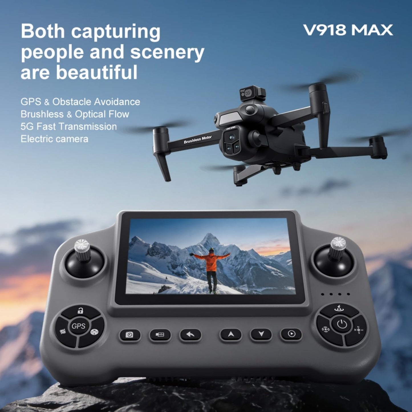 Drones with Camera for Adults 4K, Under 249g Foldable Quadcopter, 8k Camera Drone with large screen controler and GPS Auto Return, Follow Me, Easy for Beginners,3 batteries (Dark Gray)