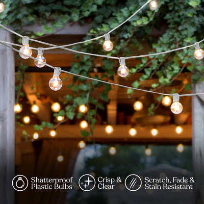 Ambience Pro 26 ft. Plug-In Outdoor Patio LED String Lights with 12 Soft White G40 Globe Bulbs