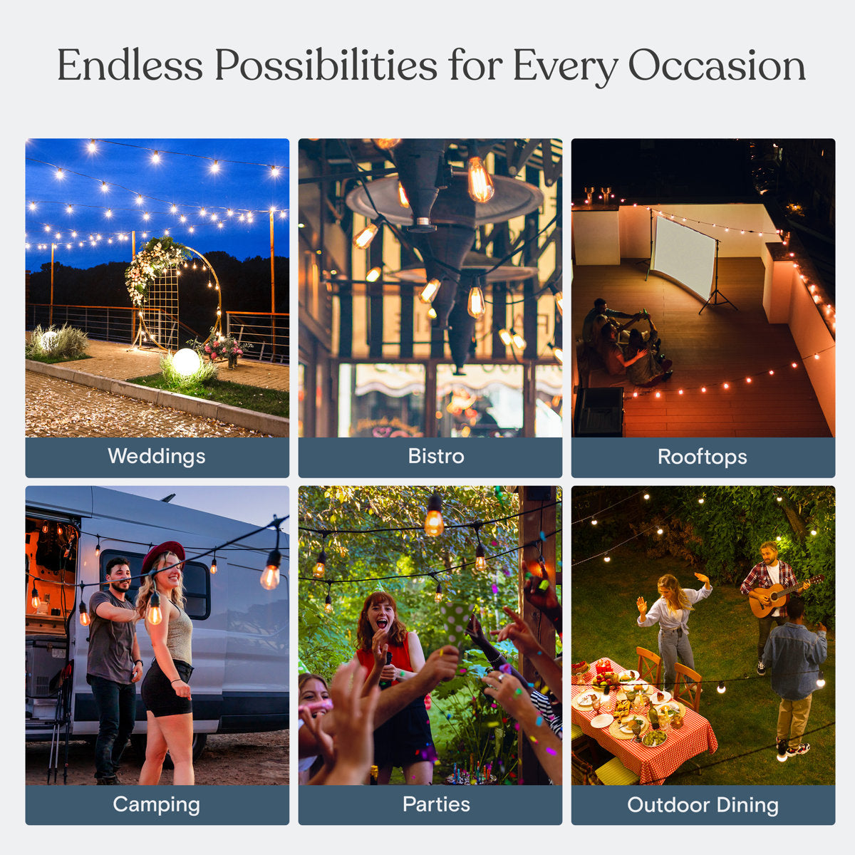 Ambience Pro 26 ft. Plug-In Outdoor Patio LED String Lights with 12 Soft White G40 Globe Bulbs