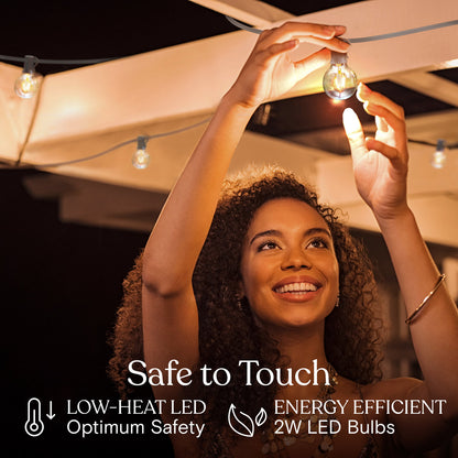 Ambience Pro 26 ft. Plug-In Outdoor Patio LED String Lights with 12 Soft White G40 Globe Bulbs
