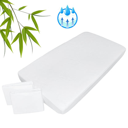 Waterproof Bamboo Rayon Crib Mattress Pad 2 pack Aishi (Set of 2)