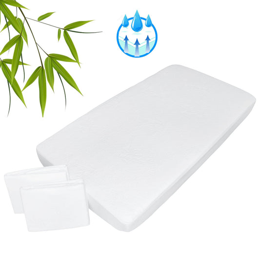 Waterproof Bamboo Rayon Crib Mattress Pad 2 pack Aishi (Set of 2)