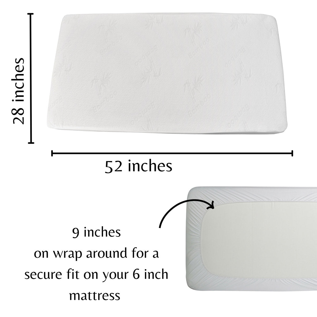Waterproof Bamboo Rayon Crib Mattress Pad 2 pack Aishi (Set of 2)